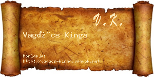 Vagács Kinga névjegykártya